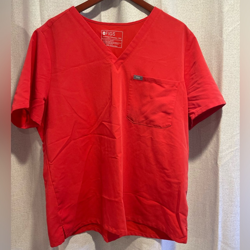 Figs Catarina Scrub Top Neon Red XXL